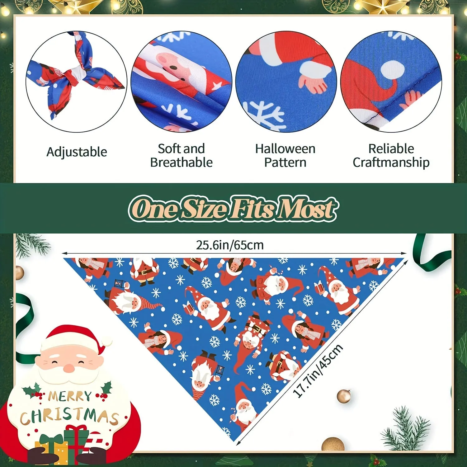 30pcs Christmas Dog Bandanas, Dog Bibs Holiday Pet Costume Dog Christmas Outfit Triangle Scarf