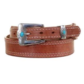 B998A - Harness Leather Tapered Stitched Belt