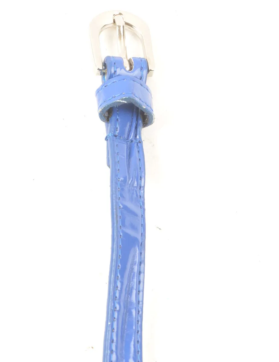 Blue Skinny Belt - L