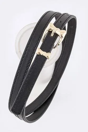 Bow Buckle Skinny Belt