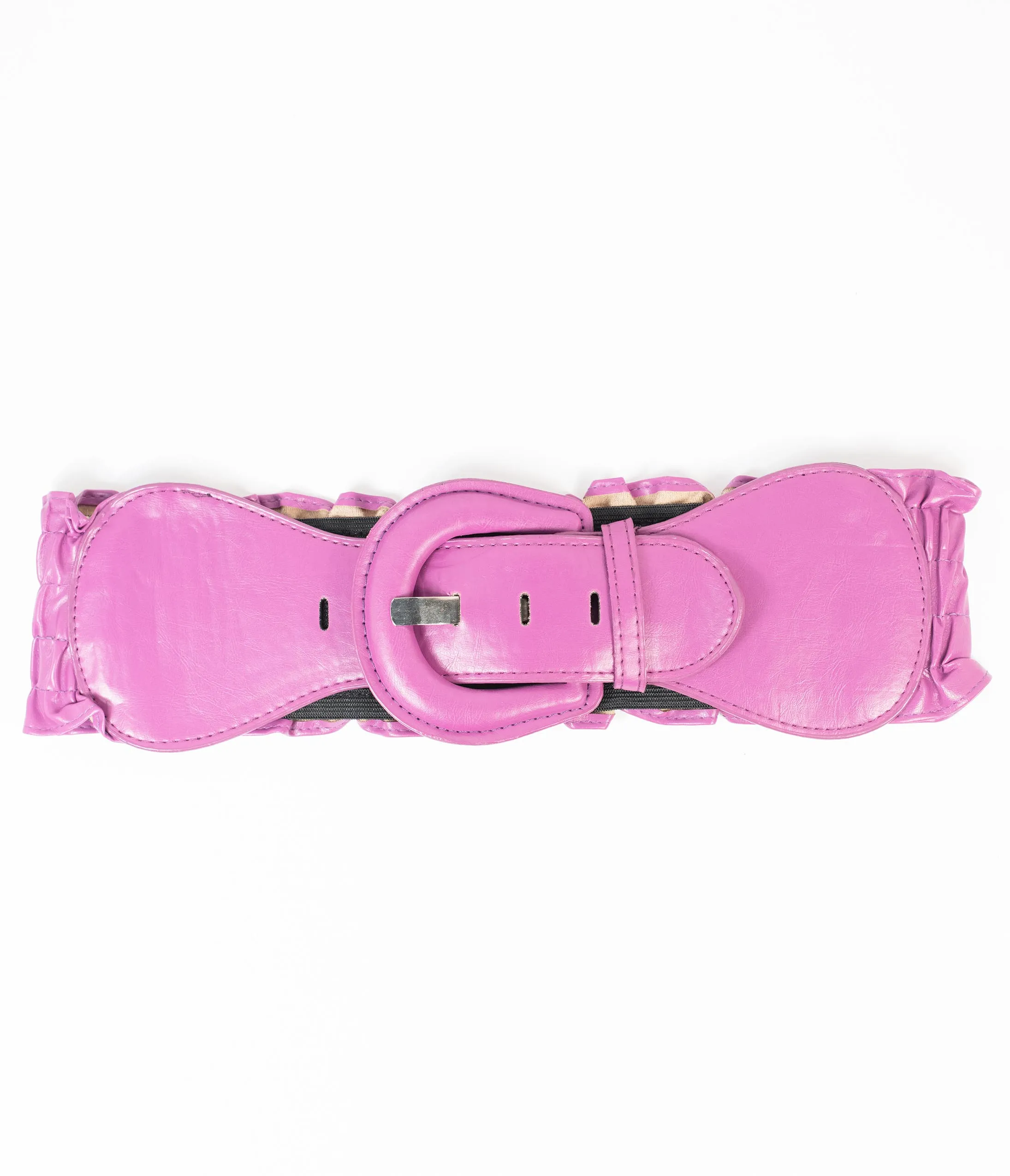 Bright Purple Ruffle Elastic Cinch Belt