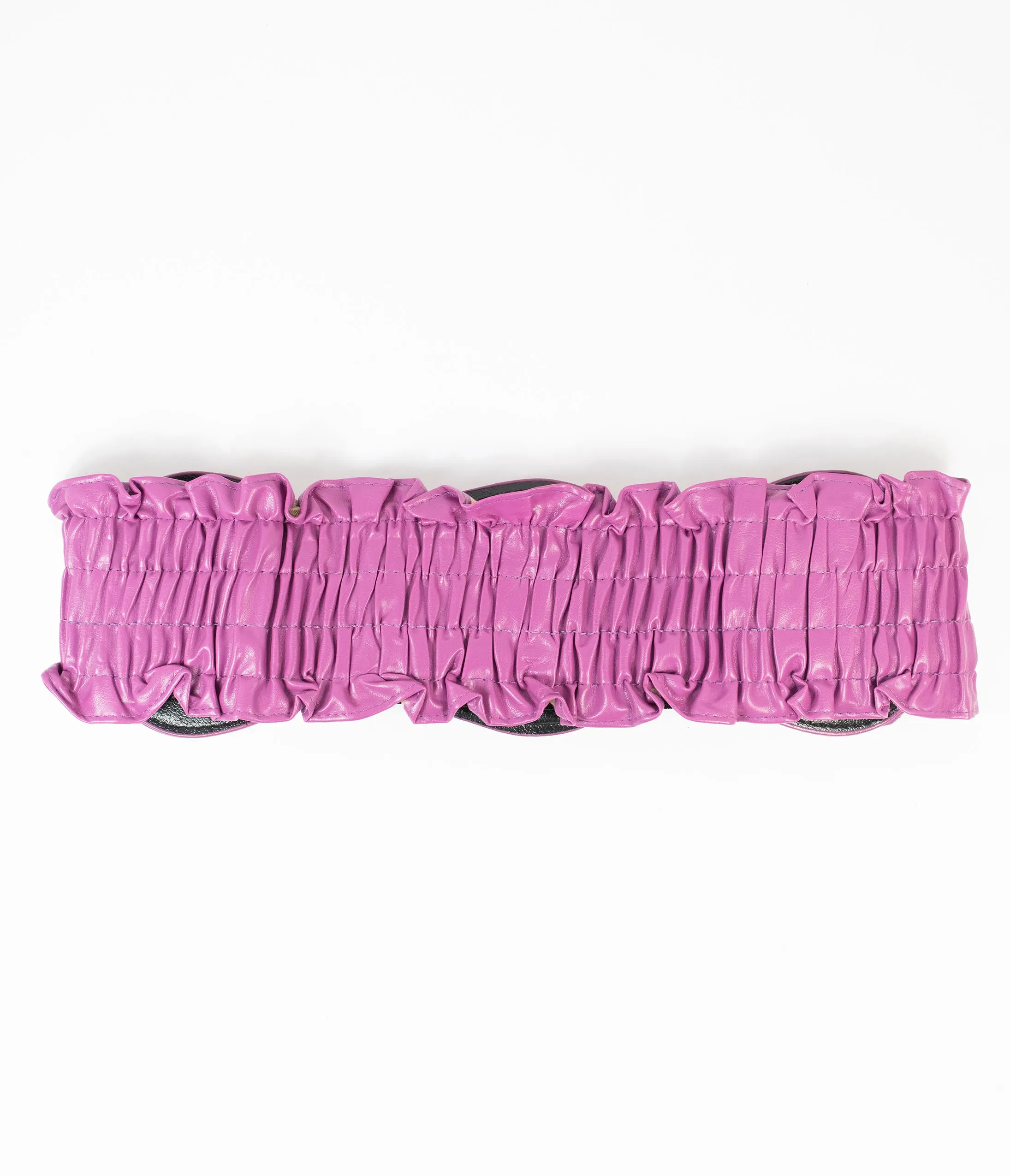 Bright Purple Ruffle Elastic Cinch Belt