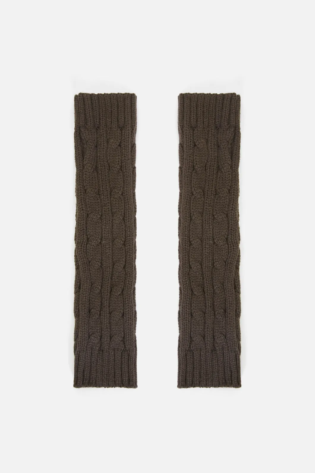 Cable Long Fingerless Gloves