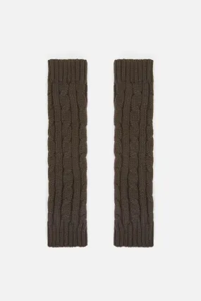 Cable Long Fingerless Gloves