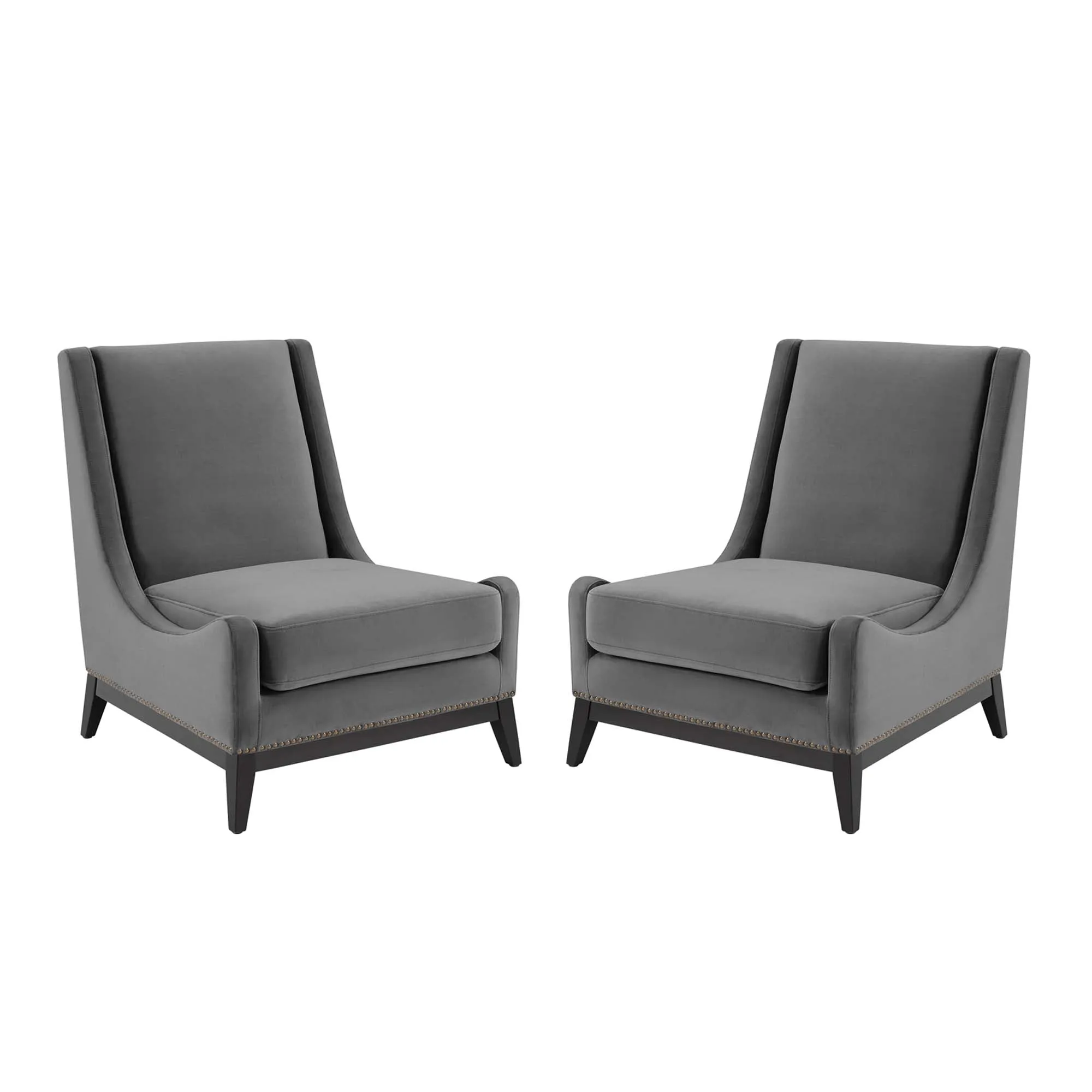 Confident Lounge Chair Upholstered Performance Velvet Set of 2 by Modway