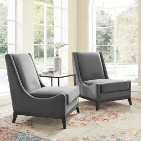 Confident Lounge Chair Upholstered Performance Velvet Set of 2 by Modway