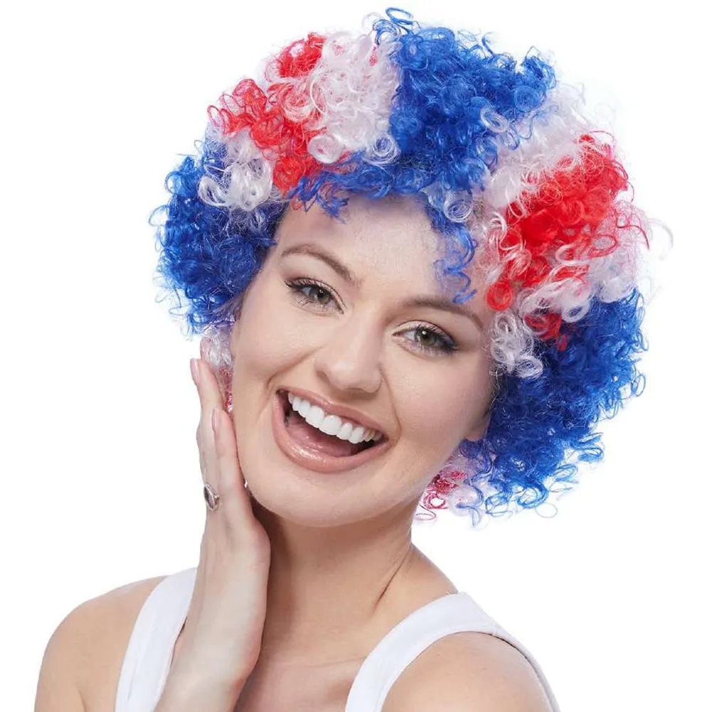 Curly Union Jack Wig