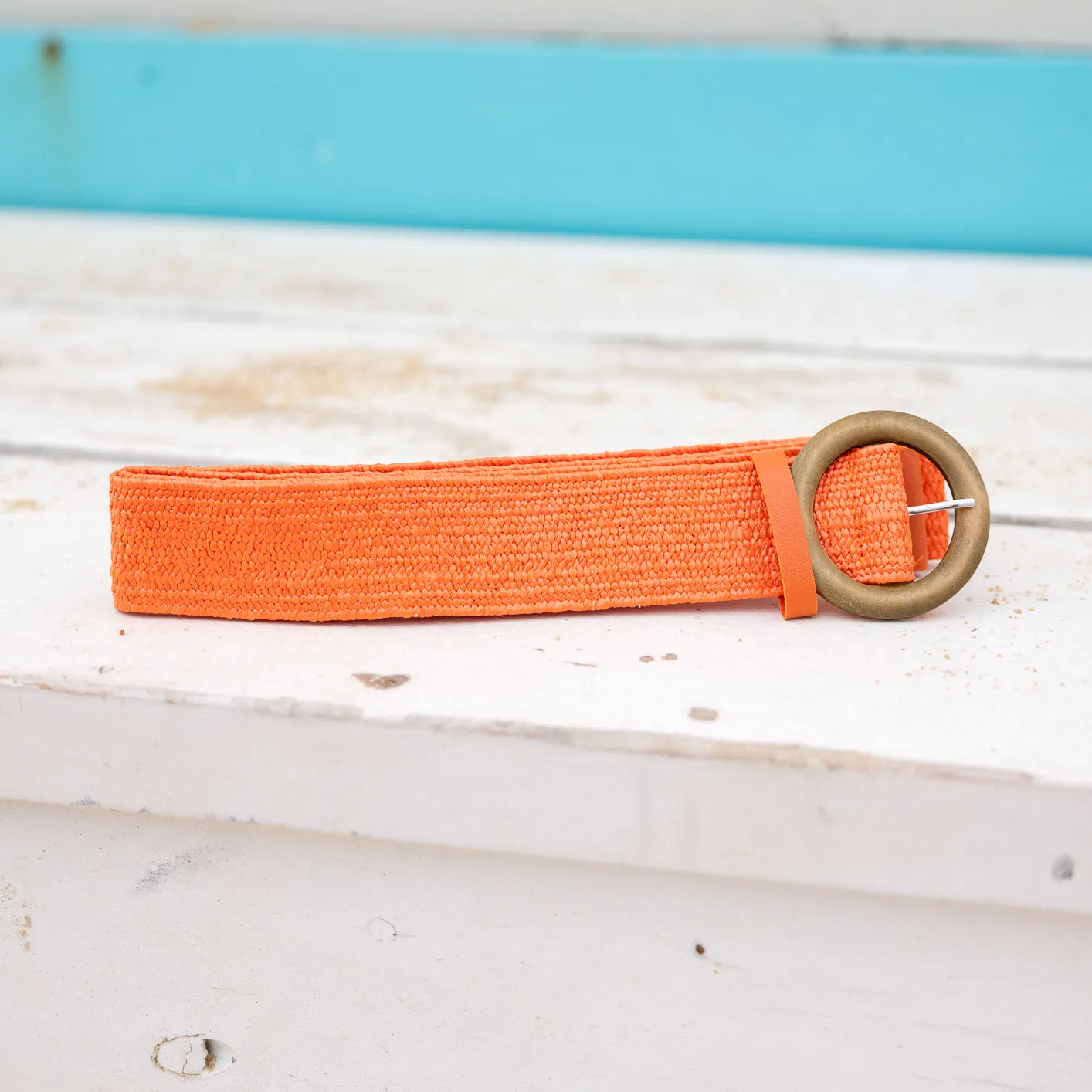 Extra Length Stretch Belt in Bright Orange