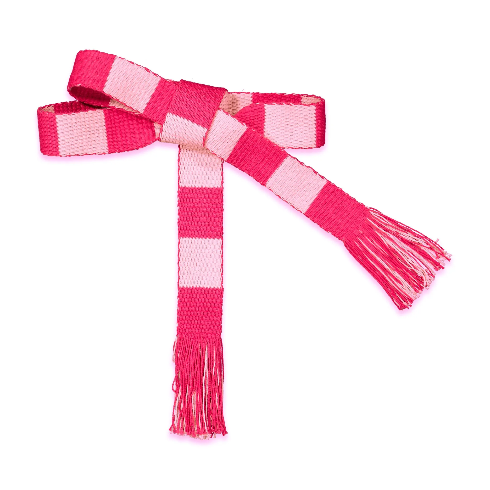 Faja woven belt in Red/Pink Cabana Stripe