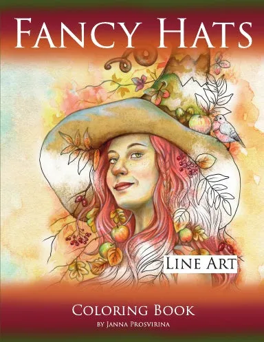 Fancy Hats: Line Art: Coloring Book