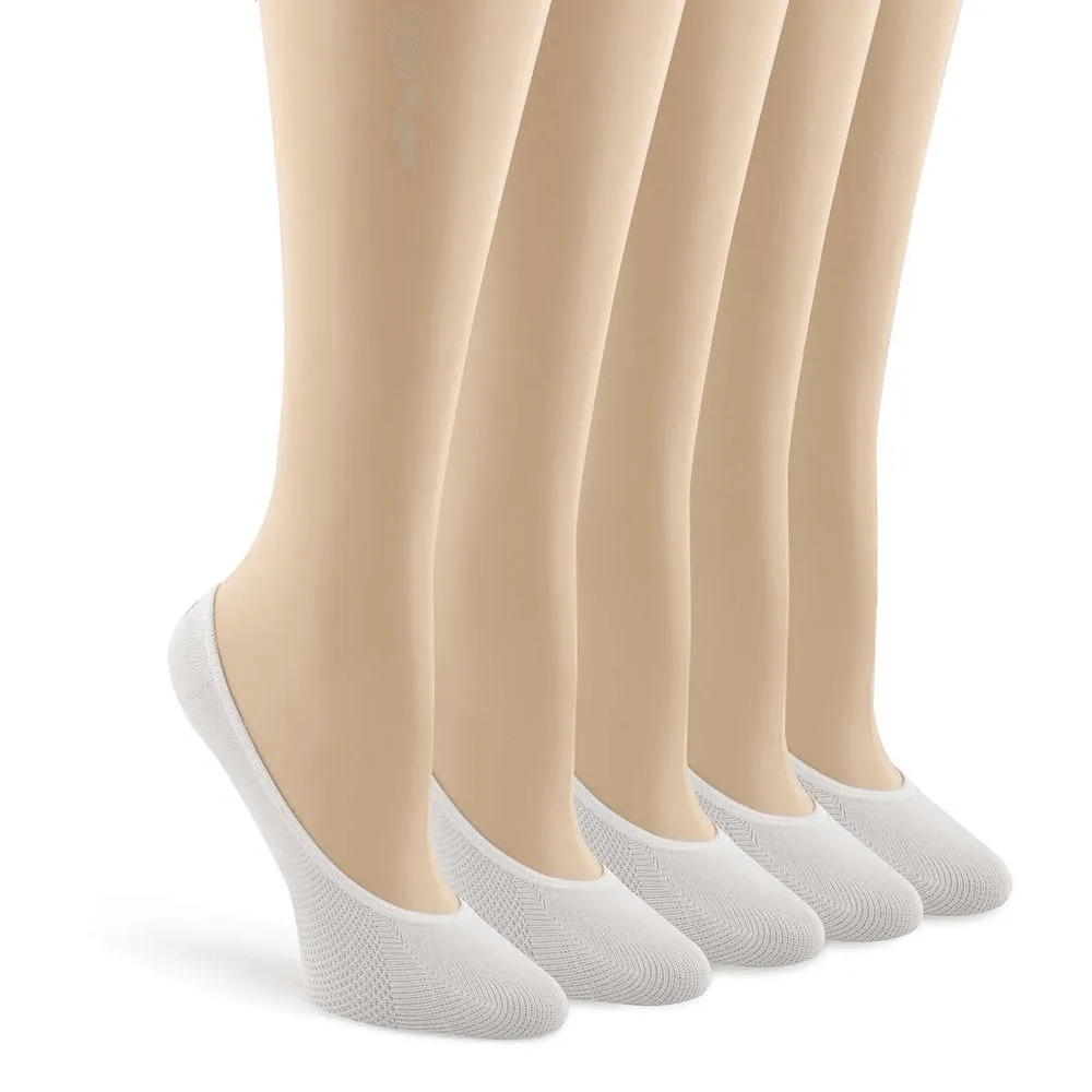 Fashion Non-Slip Heel Women's Invisible Socks - 3 Pairs (White)