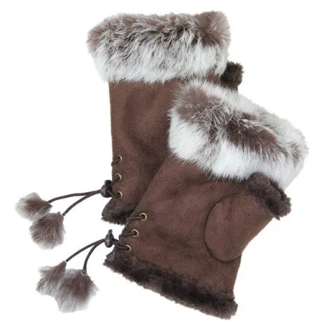 Fingerless Gloves with Fur Trim