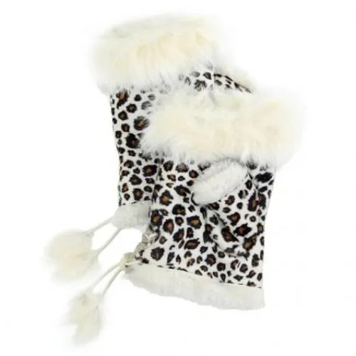 Fingerless Gloves with Fur Trim