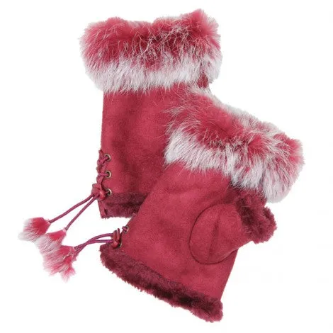 Fingerless Gloves with Fur Trim