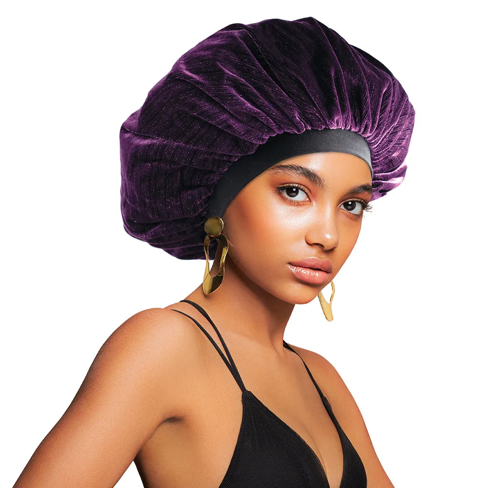 GLITTER LINE VELVET BONNET CAP