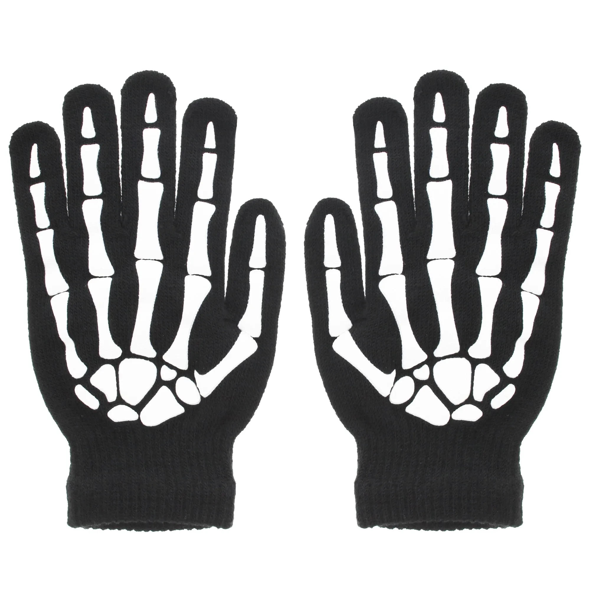 Glow In The Dark Short Full Length Skeleton Gloves