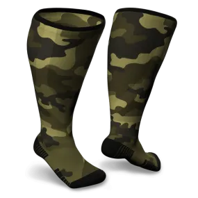 Green Camo Diabetic Compression Socks