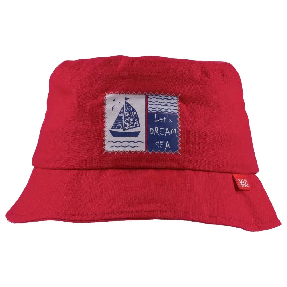 Infant to Toddler Bucket Hat, Let's Dream Sea-Nautical Sailing Theme Cotton Summer Hat, 1-3 Years