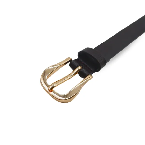 KIAH - Women's Chocolate Genuine Leather Belt with Golden Buckle