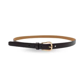 KIAH - Women's Chocolate Genuine Leather Belt with Golden Buckle