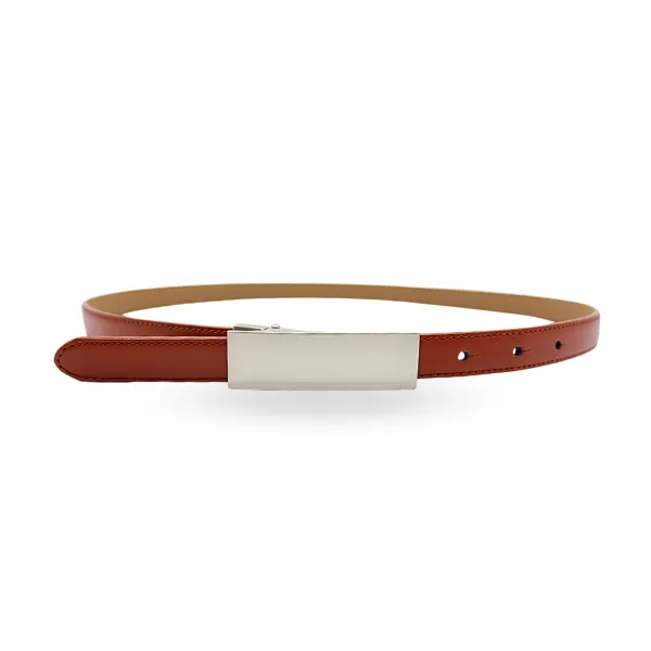 KIMBERLY - Women's Brown Matte Genuine Leather Belt with Silver Buckle