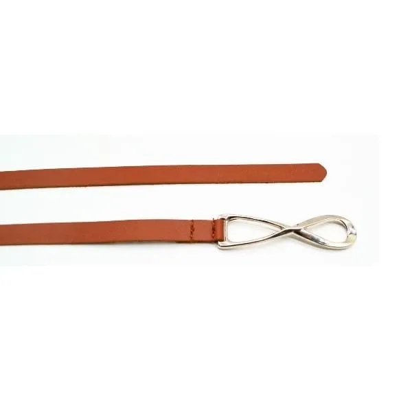 MARENGO - Women's Tan Genuine Leather Skinny Belt