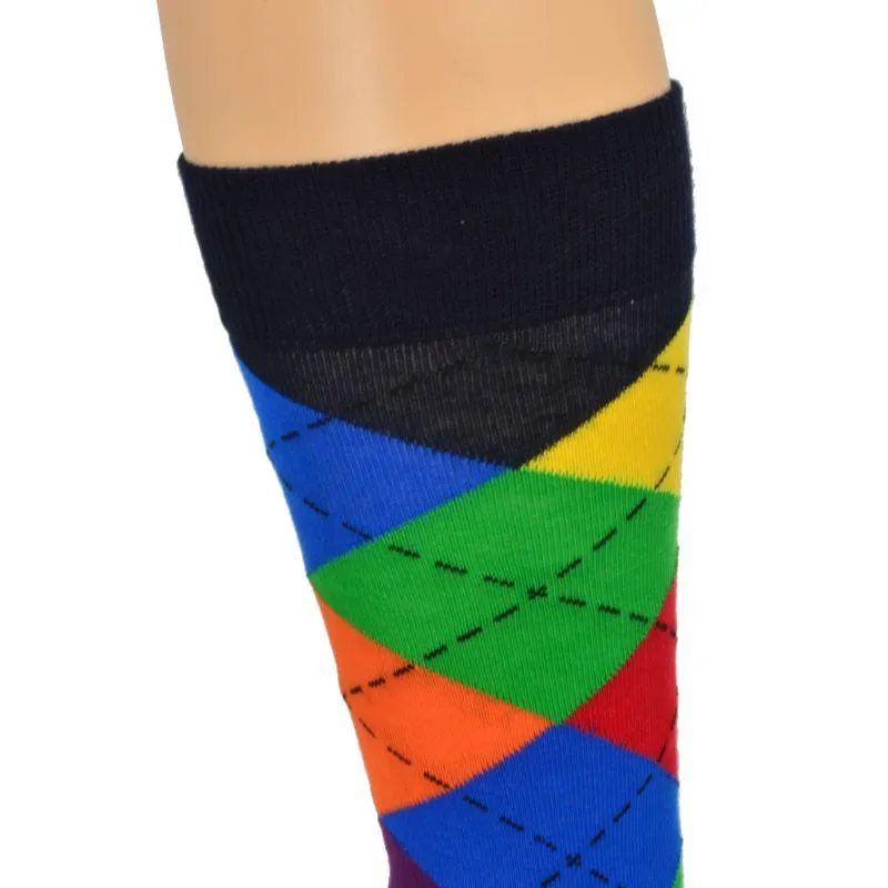 Men's Colorful Crew Socks in Combed Cotton (3 Pair Packs)