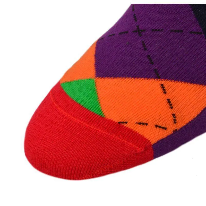 Men's Colorful Crew Socks in Combed Cotton (3 Pair Packs)