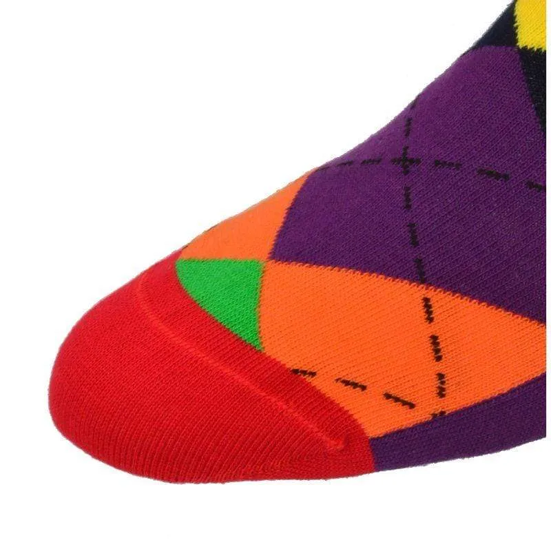 Men's Colorful Crew Socks in Combed Cotton (3 Pair Packs)