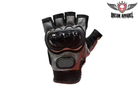 Mens Grey Fingerless Mesh Racing Gloves