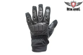 Men's Leather & Mesh Motorcycle Racing Gloves