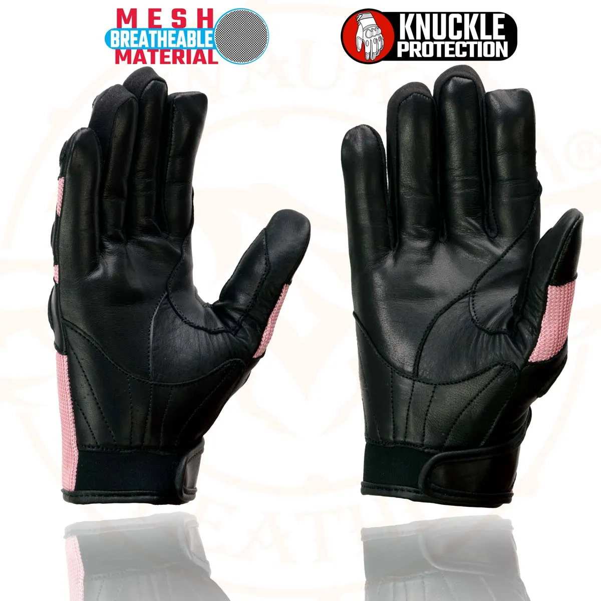 Milwaukee Leather SH802 Women's Black and Pink Leather with Mesh