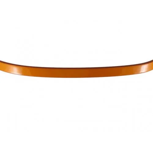 Neon Tangerine Skinny Belt with Brass Oblong Buckle- Imitation Leather