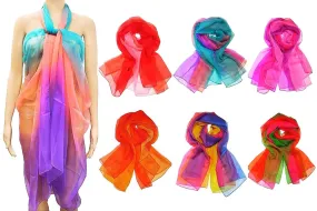 Ombre Sheer Chiffon Sarong Wrap Cover Up Scarf