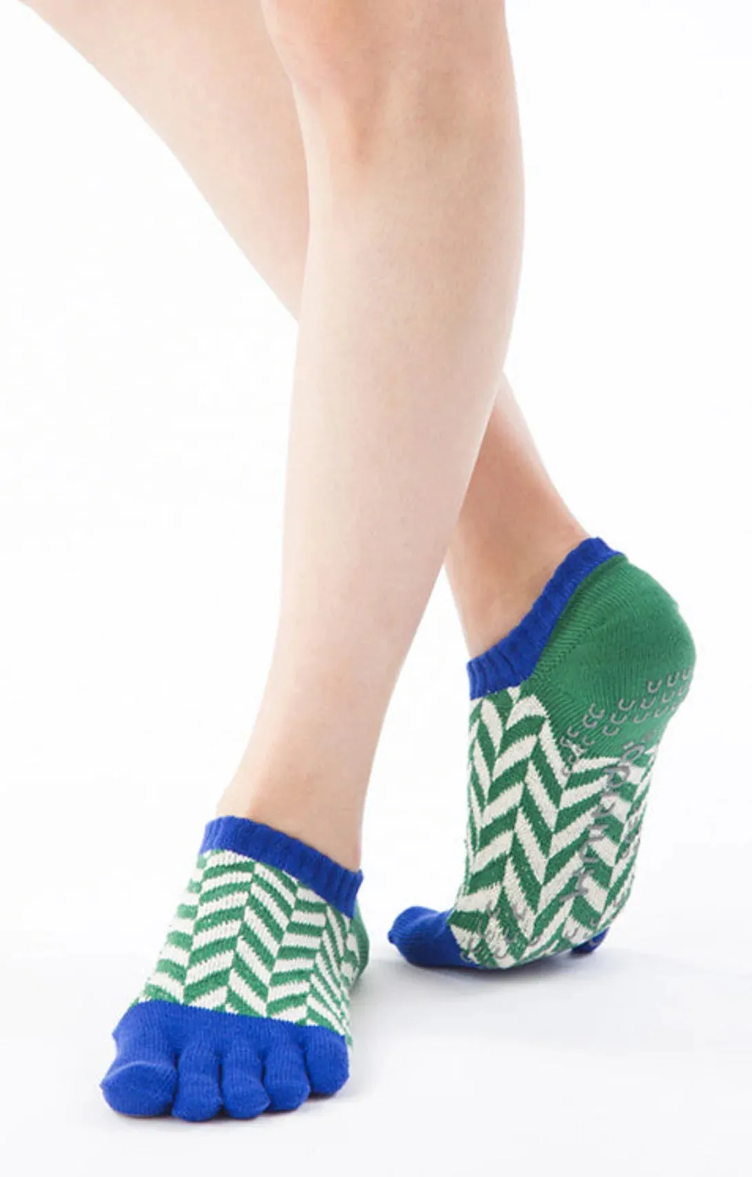 Organic Cotton Herringbone Footie Grip Socks