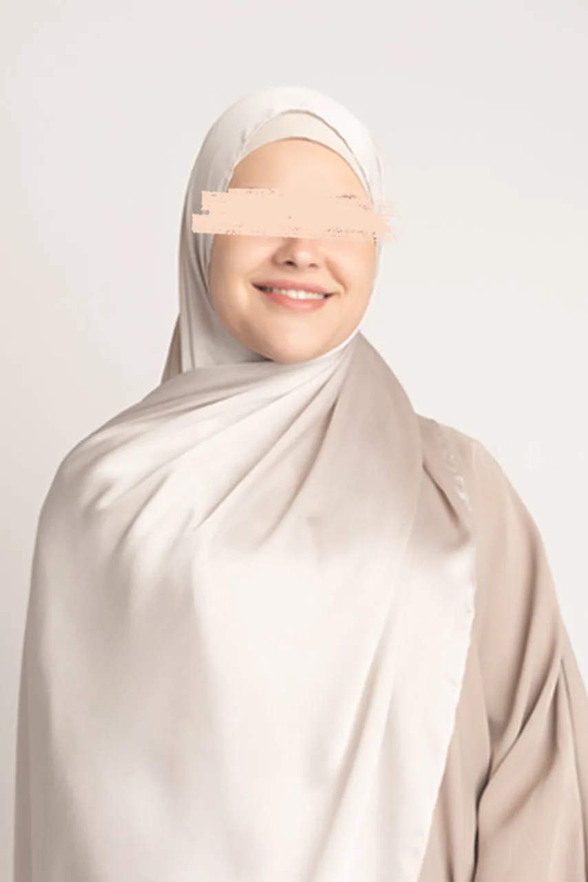 Satin Crinkle Hijab - Moonstone