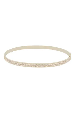 SKINNY CRYSTAL BELT BEIGE