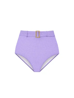 The Belted Brief - Violet (Microcheck)