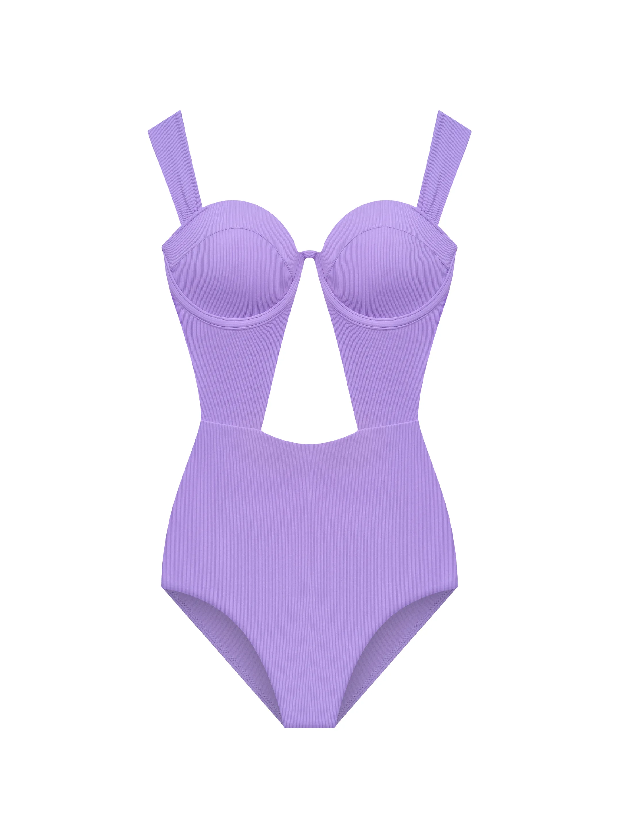 The Bustier Bodysuit - Violet (Ribbed)