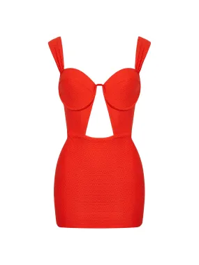 The Muse Minidress - Grapefruit (Embossed)