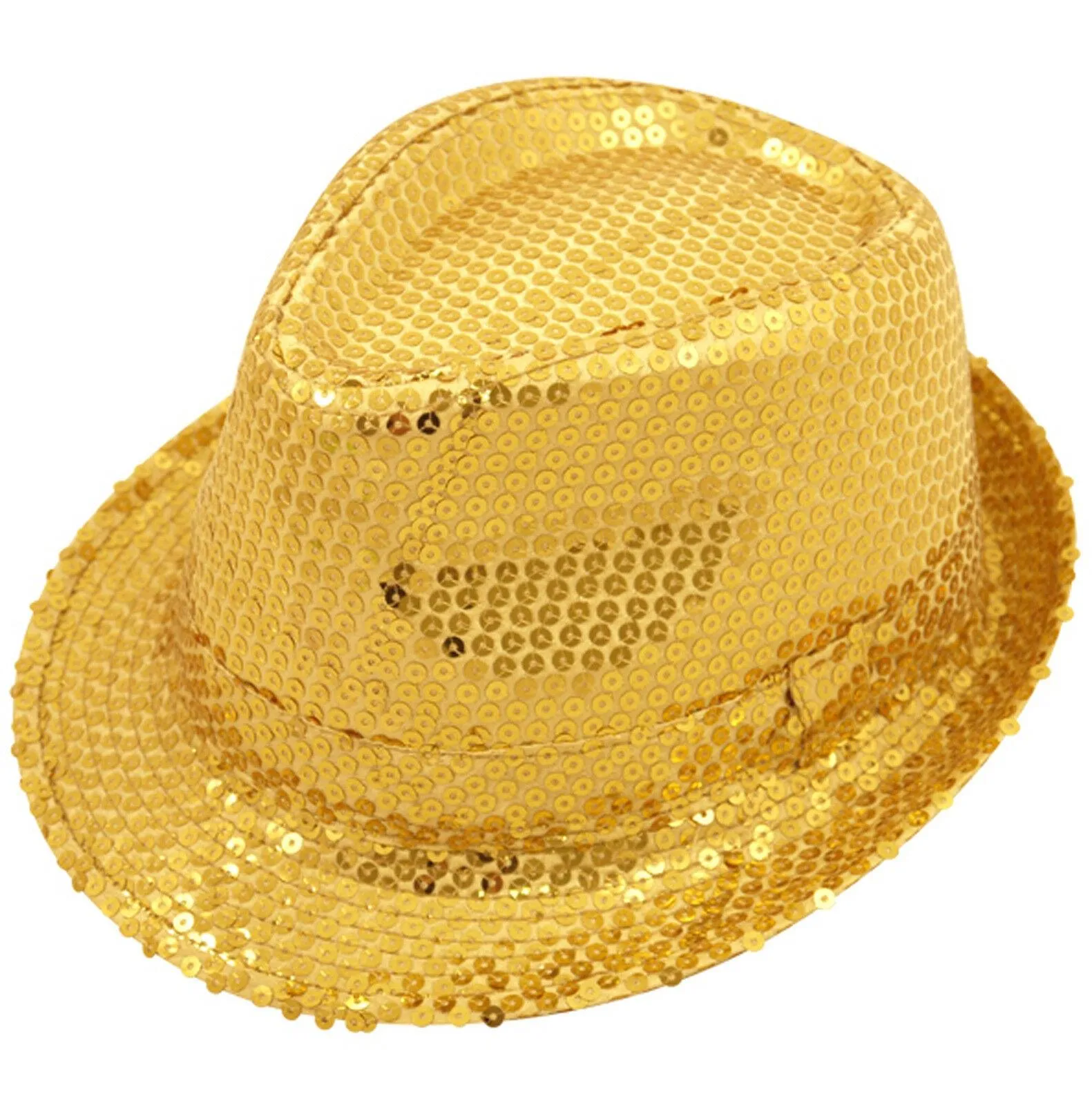 Unisex Sequin Gangster Hat Fedora Trilby Sequin Cap Hats Dance Party