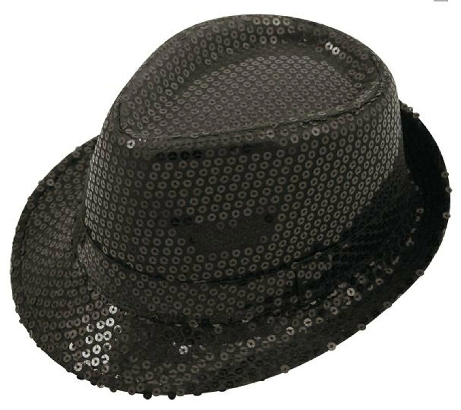 Unisex Sequin Gangster Hat Fedora Trilby Sequin Cap Hats Dance Party