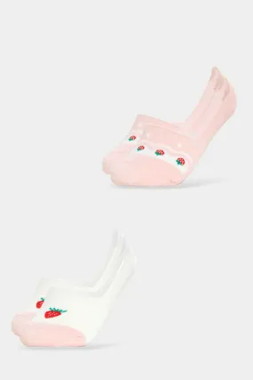 White And Pink Invisible Socks