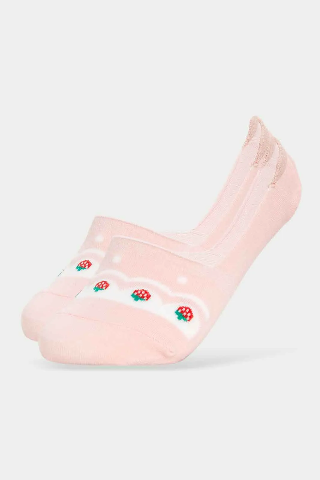 White And Pink Invisible Socks